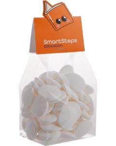 Blockbeutel mit Headerkarte in Ihrer eigenen Form und 150 g Süßigkeiten