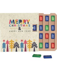 Täfelchen Adventskalender Eco - Lindt Schokotäfelchen - Graspapier - inkl. Druck