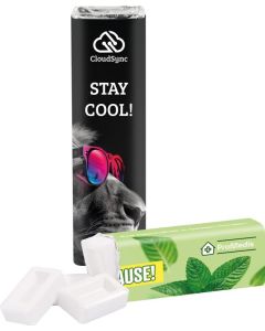 Pfefferminzriegel mit Papierbanderole - inkl. Druck