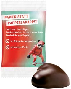 Lebkuchenherz WEISS mit Aprikosenfüllung und Schokoladenüberzug - inkl. Druck