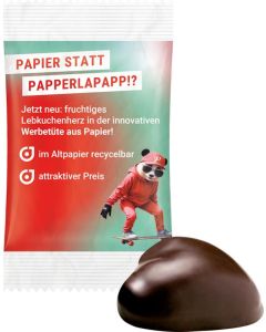 Lebkuchenherz WEISS mit Aprikosenfüllung und Schokoladenüberzug - inkl. Druck