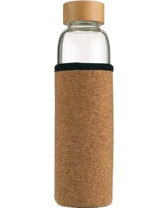 Vanilla Season® Indaur Trinkflasche aus Borosilikatglas mit Schutzhülle