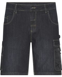 Arbeitsbermuda Jeans aus recycelten Polyester und Bio Baumwolle