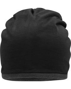 Lässige Mütze mit Fleece-Kontrastabschluss
