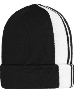 Klassische Strickmütze mit Kontraststreifen