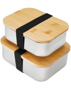 Lunchbox 1350 ml aus Edelstahl mit Bambus-Deckel