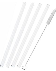 4er Set Glas-Trinkhalme, mit Reinigungsbürste