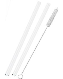 2er Set Glas-Trinkhalme, mit Reinigungsbürste