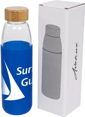 Sportflasche Kai aus Glas, mit Holzdeckel 540 ml als Werbeartikel