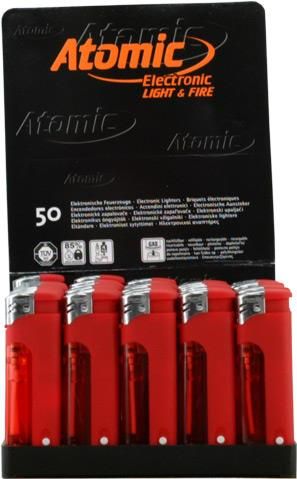 Elektronik Feuerzeug Light & Fire Atomic nachfüllbar als Werbeartikel