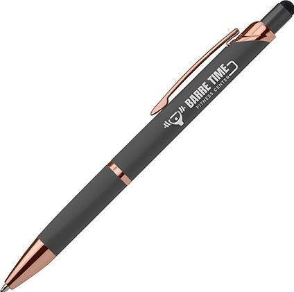 Zenith Tri-Softy Roségold-Stift mit Stylus als Werbeartikel