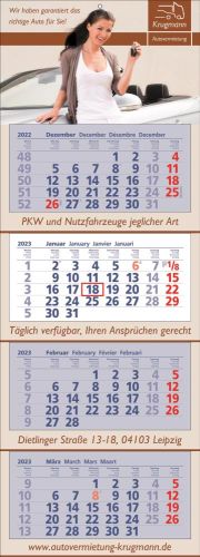 4 Monats-Wandkalender Premium 4, 4-sprachig als Werbeartikel