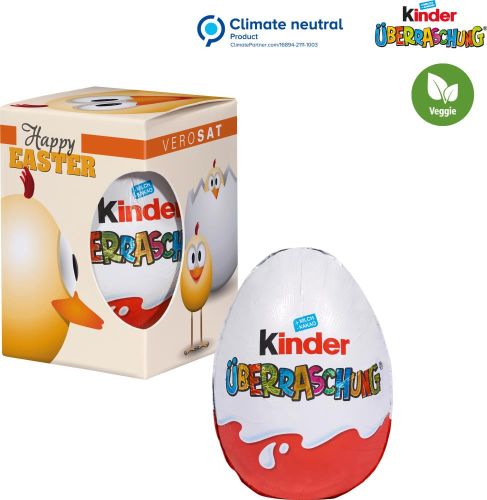 Kinder-Überraschungs-Ei in Geschenkbox mit Sichtfenster als Werbeartikel