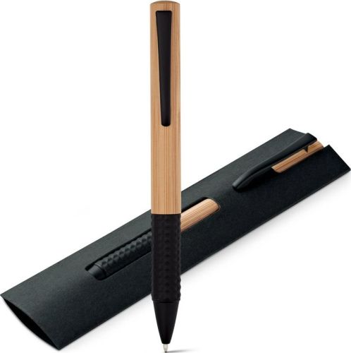 Kugelschreiber Bach aus Bambus in Geschenkverpackung als Werbeartikel
