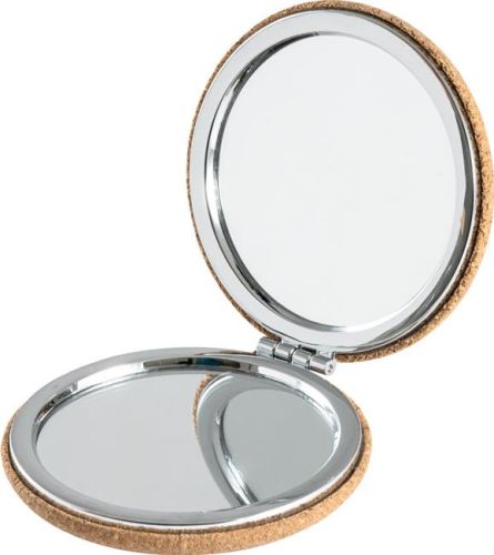 Doppelter Taschenspiegel aus Kork Tilbury als Werbeartikel
