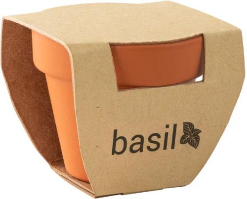 Terracotta Töpfchen Basili - Basilikum als Werbeartikel