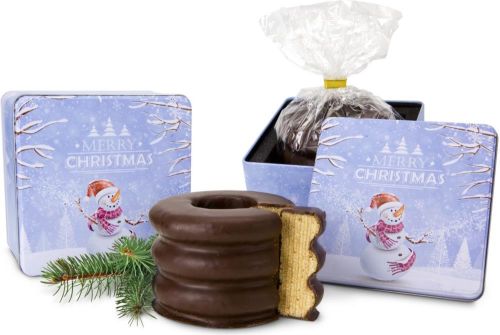 Präsenteset: Baumkuchen in Weihnachtsdose als Werbeartikel