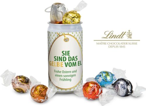 Lindt-Geheimnis Ostern, das Nest in der Dose – verschiedene Designs als Werbeartikel