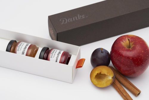 Individualisierbare Dankebox - Winterlicher Fruchtaufstrich als Werbeartikel