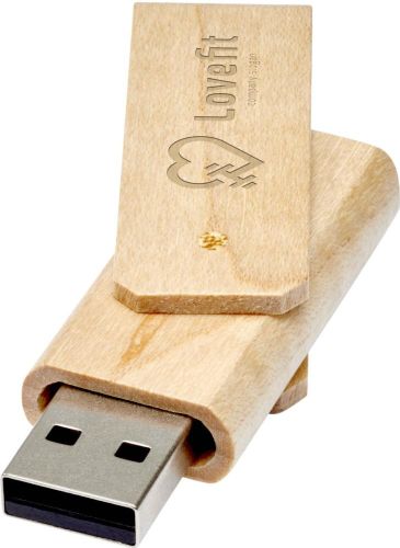 USB Stick Rotate aus Holz als Werbeartikel