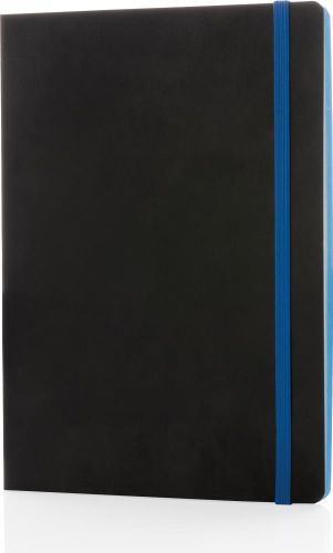 Deluxe A5 Notizbuch mit Softcover und farbigen Akzenten als Werbeartikel