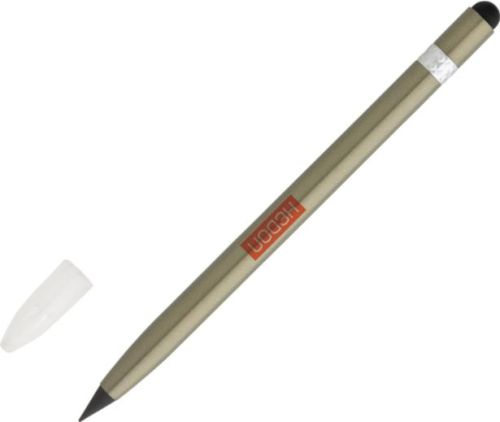Tintenloser Stift aus Aluminium mit Radiergummi als Werbeartikel