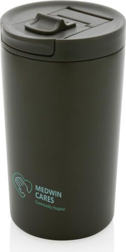 Doppelwandiger Vakuum-Becher aus RCS recyceltem SS als Werbeartikel