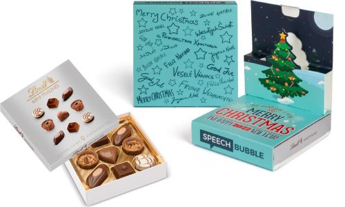 Lindt Mini Pralinés in Christmas Popup als Werbeartikel