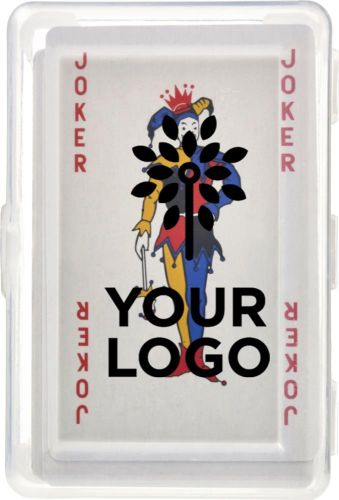 Kartenspiel in transparenter PET Box Victoria als Werbeartikel