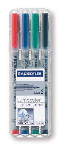 STAEDTLER Lumocolor non-permanent S, Box mit 4 Stiften als Werbeartikel