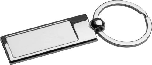 Metall Schlüsselanhänger mit matt gebürstetem Innenteil, 92108 als Werbeartikel