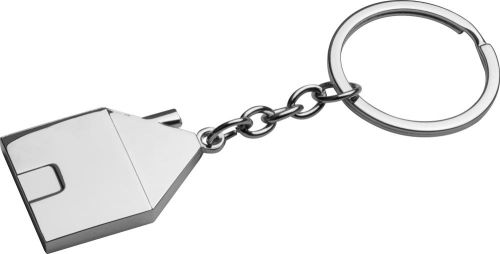Metall Schlüsselanhänger in Hausform, 97654 als Werbeartikel