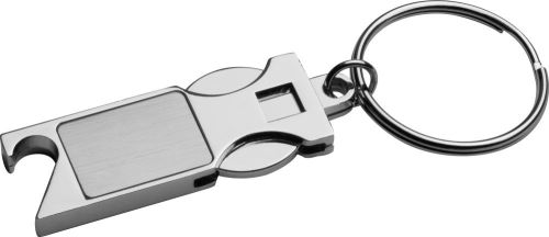 Schlüsselanhänger aus Metall mit Einkaufschip, 90367 als Werbeartikel