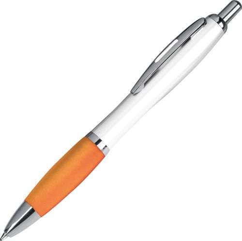 Kugelschreiber mit weißen Schaft als Werbeartikel