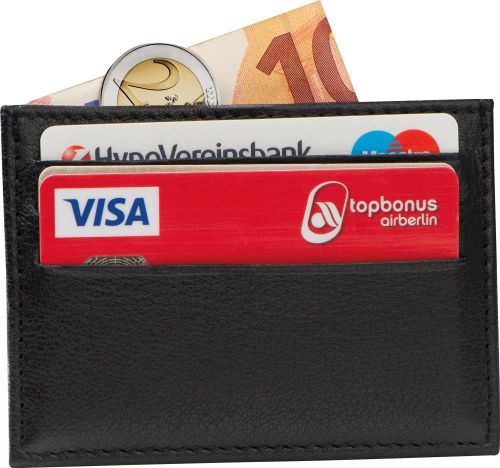 RFID Kreditkartenetui aus Leder, 91186 als Werbeartikel