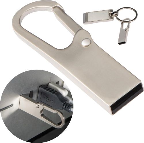 USB-Stick Metall mit Karabinerhaken als Werbeartikel