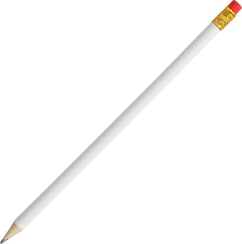 Bleistift White mit Radiergummi als Werbeartikel