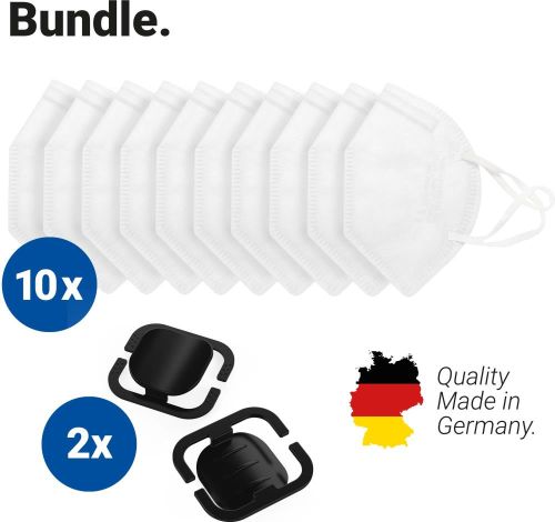 Atemschutzmaske Colour 10er Set + Maskenhalter Helm 2er als Werbeartikel