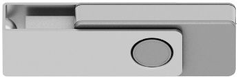 USB-Speicher mit drehbarem Schutzbügel Twista metallic-hg MPc USB 2.0 als Werbeartikel