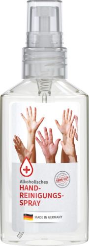 Handreinigungsspray, 50 ml, Body Label (R-PET) als Werbeartikel