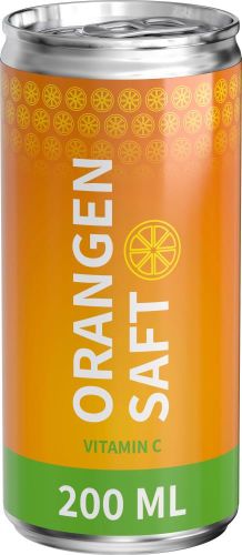 Orangensaft, 200 ml, Body Label (Pfandfrei, Export) als Werbeartikel