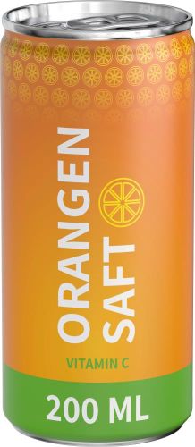 Orangensaft, 200 ml, Fullbody (Pfandfrei, Export) als Werbeartikel