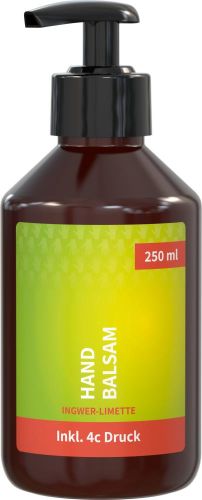 Handbalsam Ingwer - Limette, 250 ml, Body Label als Werbeartikel