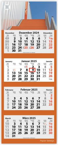 4-Monats Faltkalender Quatrus-Light Plus, inkl. Druck als Werbeartikel