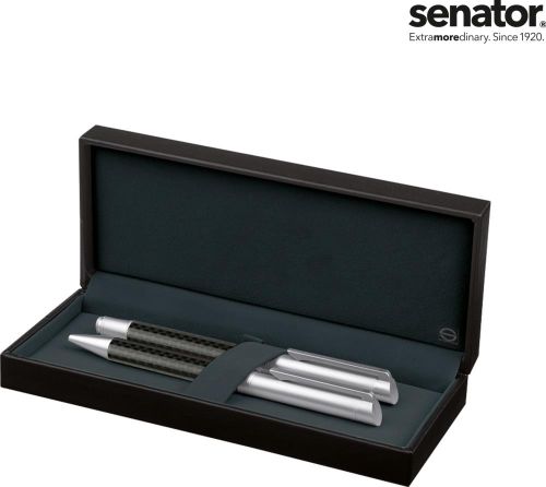 senator® Carbon Line Set (Drehkugelschreiber+ Füllhalter) als Werbeartikel