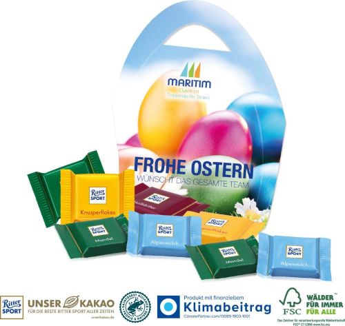 Premium Osterei - Füllung nach Wahl - inkl. Digitaldruck als Werbeartikel