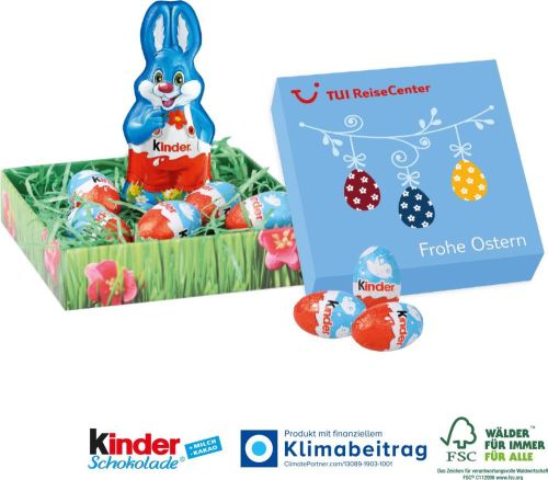 Osternest mit Kinder-Schokolade - inkl. Digitaldruck als Werbeartikel