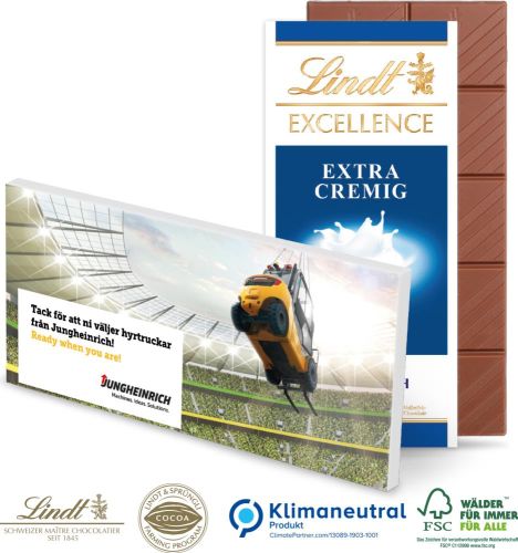 Schokoladentafel Excellence von Lindt, Klimaneutral, FSC® als Werbeartikel