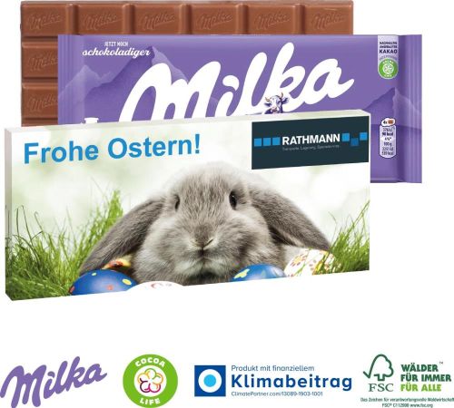 Schokolade von Milka, 100 g - inkl. Digitaldruck als Werbeartikel