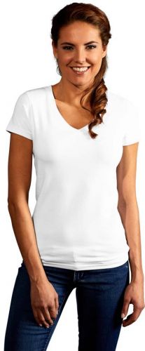Promodoro Damen T-Shirt Slim Fit mit V-Ausschnitt als Werbeartikel